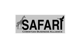 A giraffe and bird are on the logo of safari.